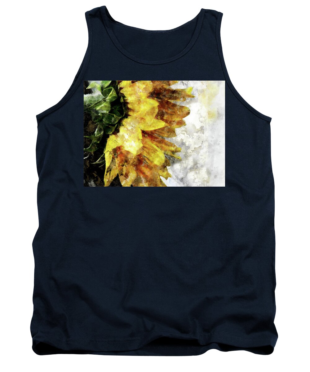 Sunflower Tank Top featuring the digital art Sunny Emotions by Art Di