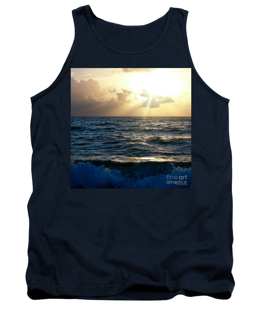 Beach Tank Top featuring the photograph Sunrise Seascape Treasure Coast Florida C5 by Ricardos Creations