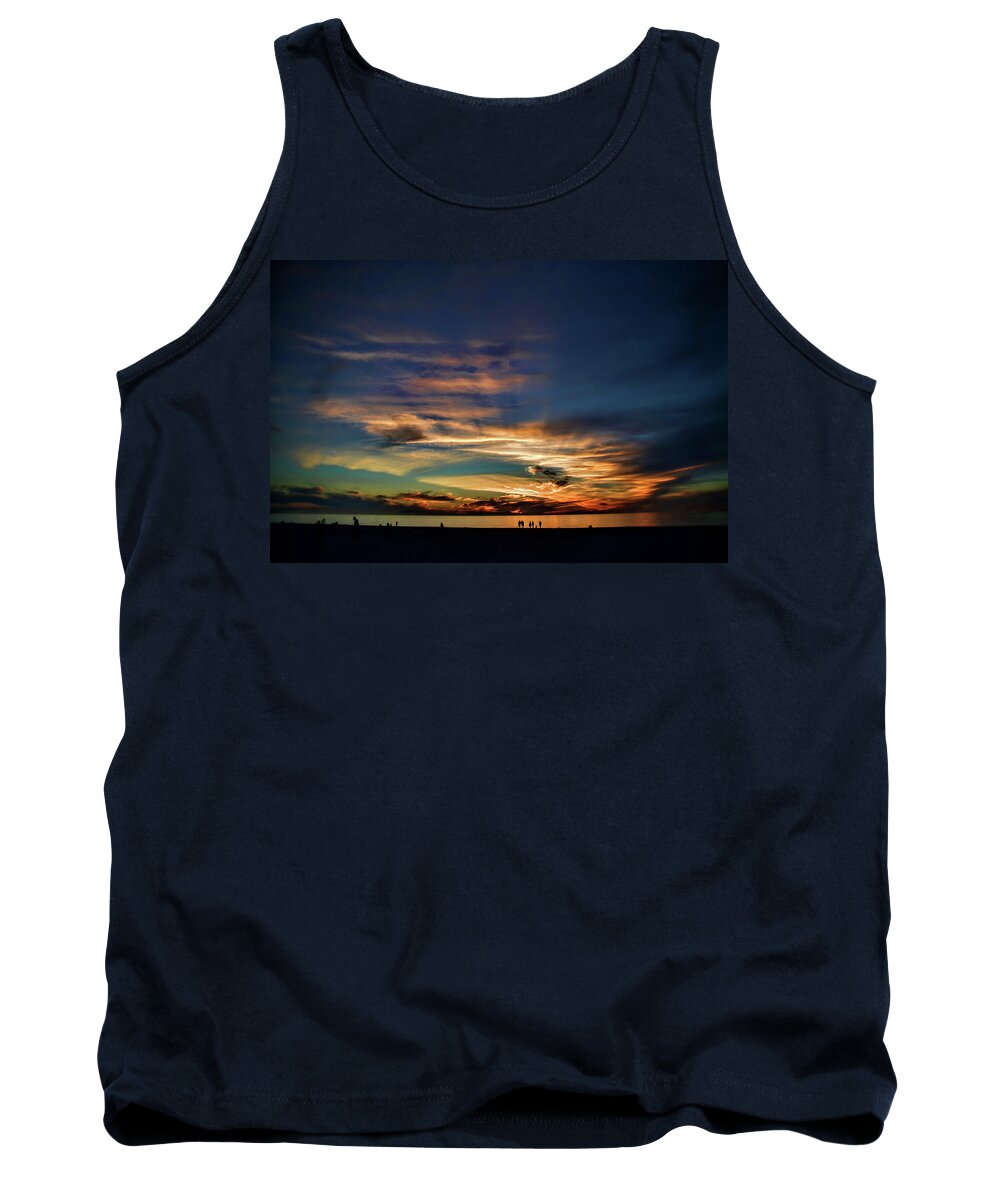 Sunset Clouds Sun Beach Water Ocean Tank Top featuring the photograph Sunset dreams one by Wendell Ward