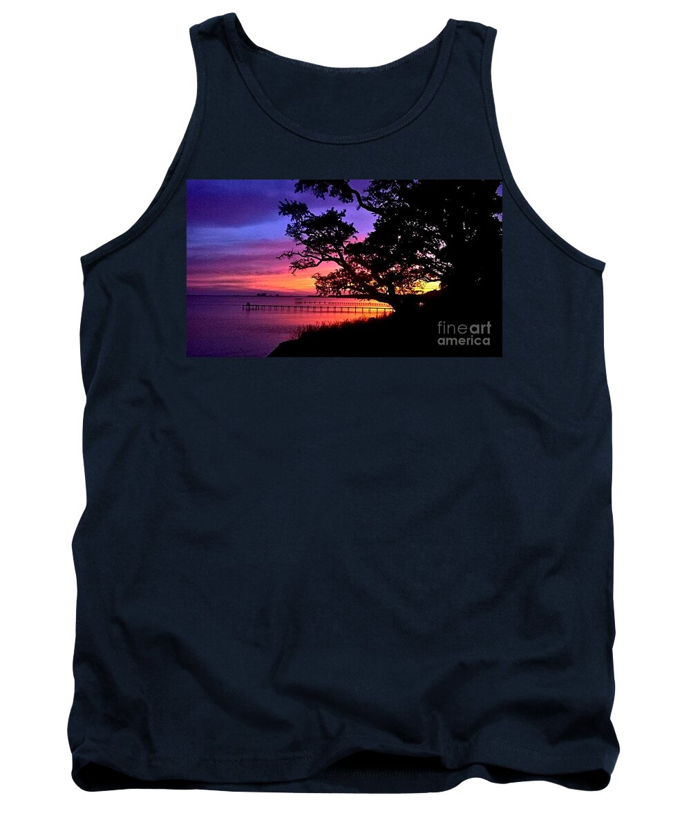Santa Rosa Sound Beach Tank Top featuring the photograph Sunset on the Sound by James and Donna Daugherty