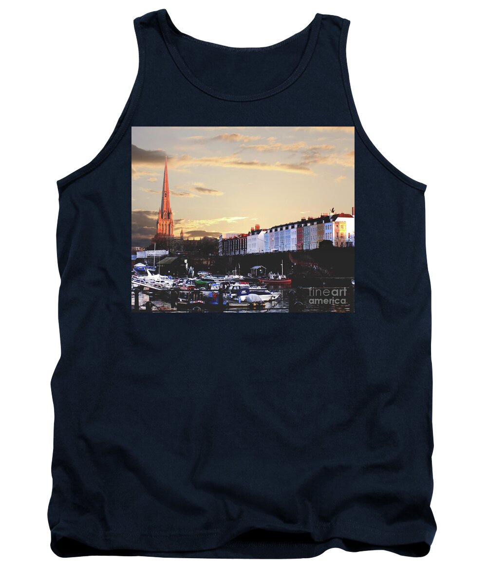 Bristol Tank Top featuring the photograph Sunset Over St Mary Redcliffe Bristol by Terri Waters