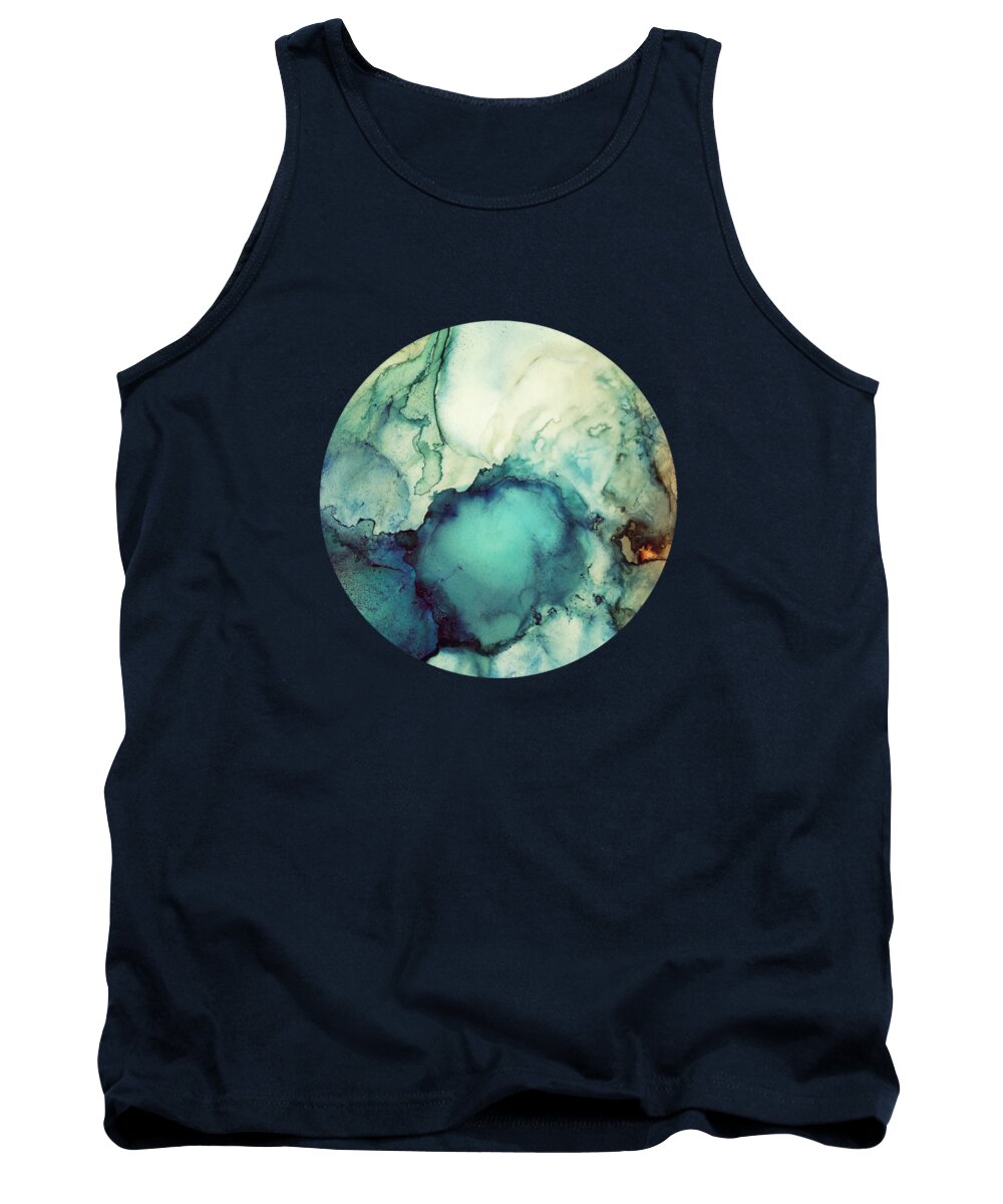 Teal Tank Top featuring the digital art Teal Abstract by Spacefrog Designs
