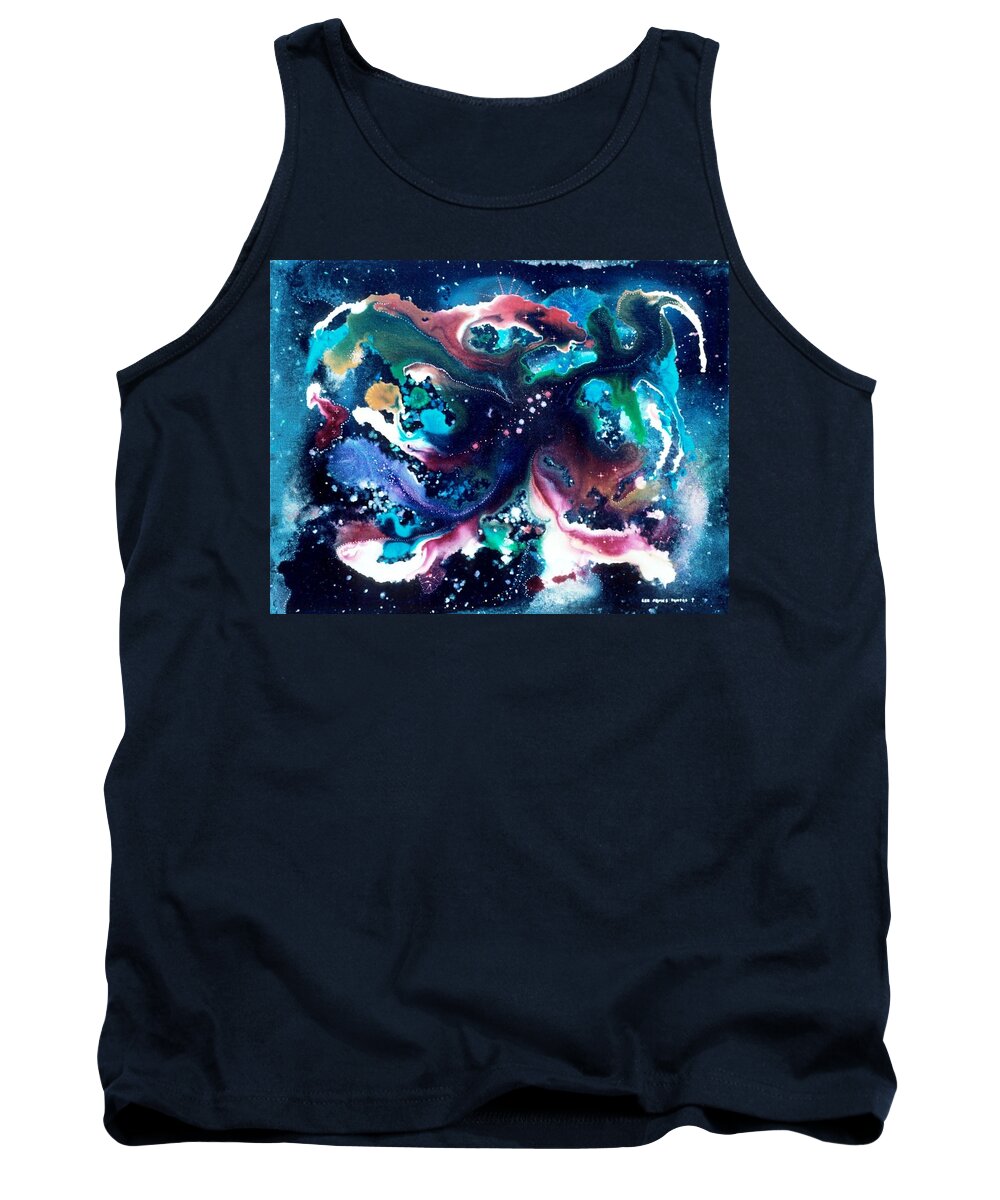 Spiritual Tank Top featuring the painting The Red Stars of Paradise by Lee Pantas