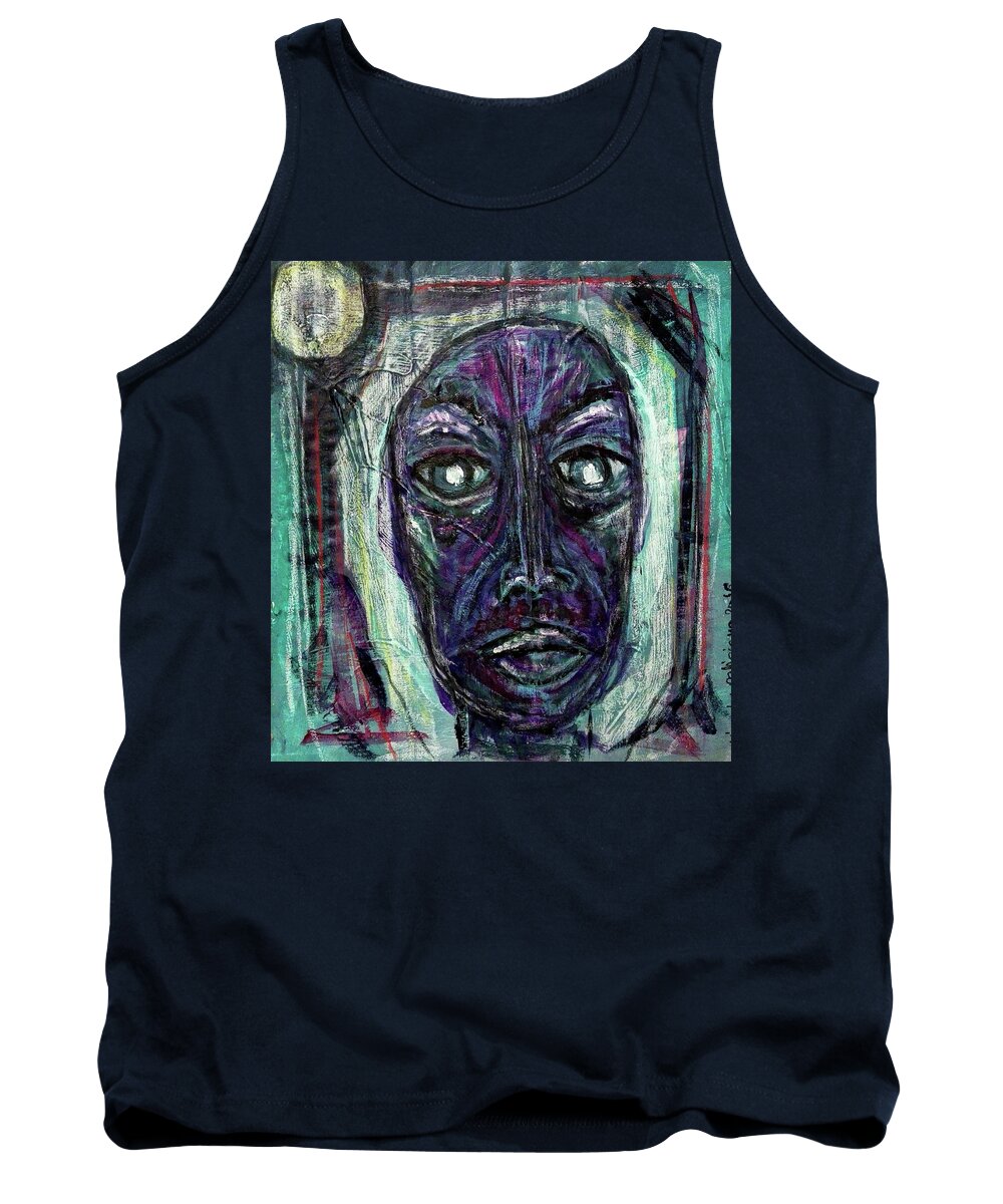 Skepticism Tank Top featuring the mixed media The Skeptic by Mimulux Patricia No