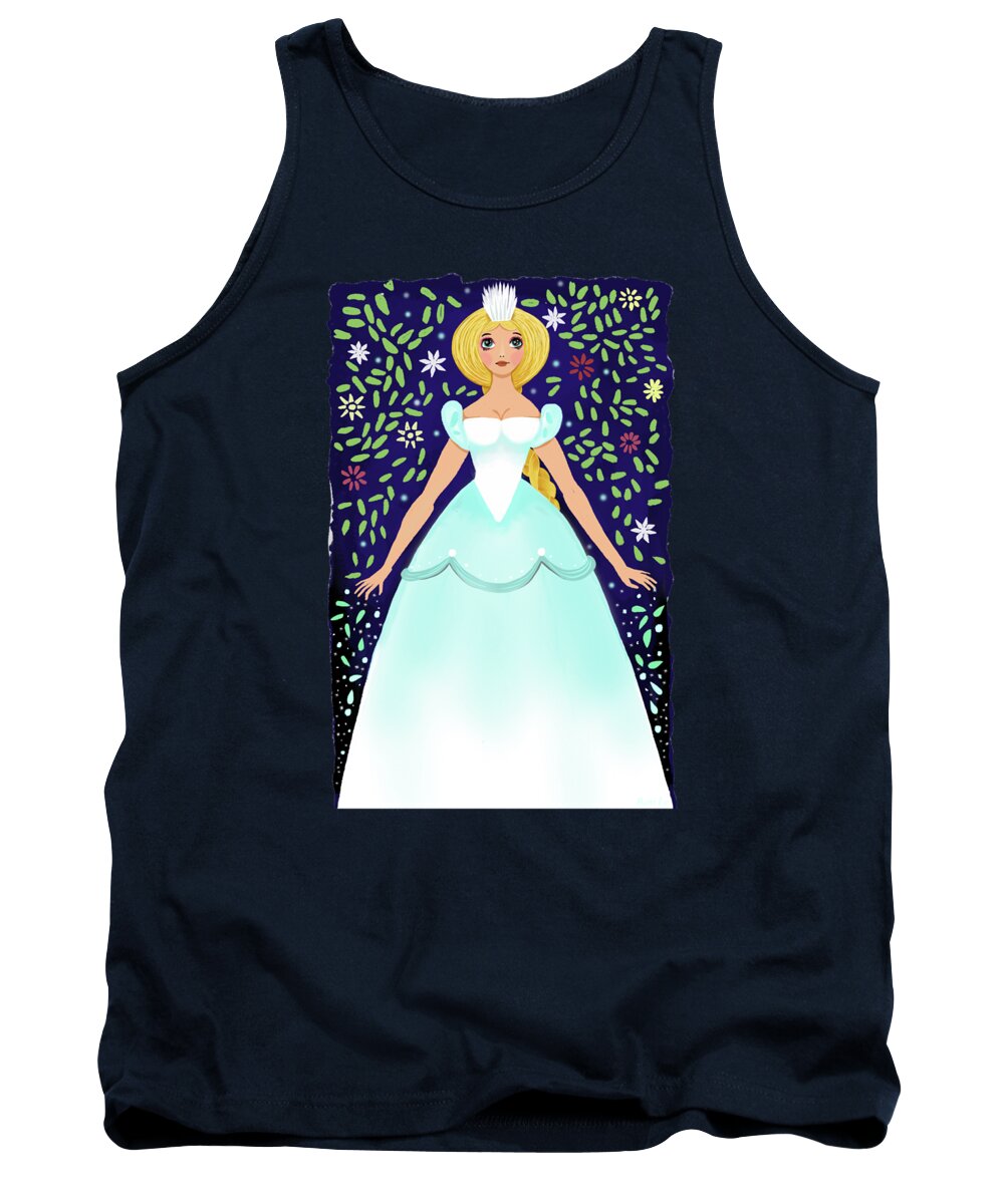 Fairy Tank Top featuring the painting The Winter Fairy Brings The First Frost by Little Bunny Sunshine