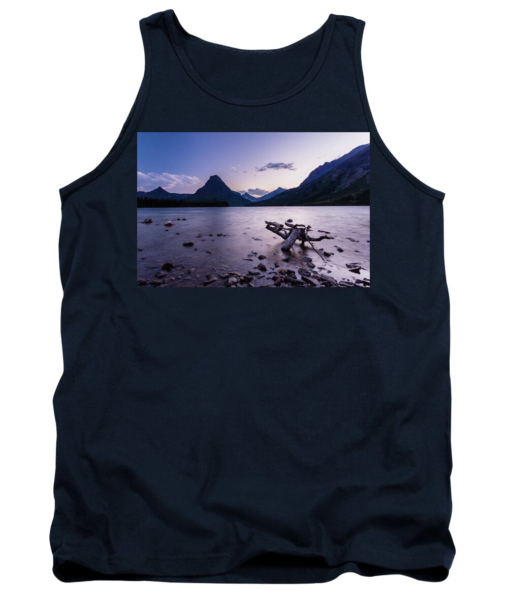 Clements Mountain Tank Top featuring the photograph two medicine lake, MT 2 by Mati Krimerman