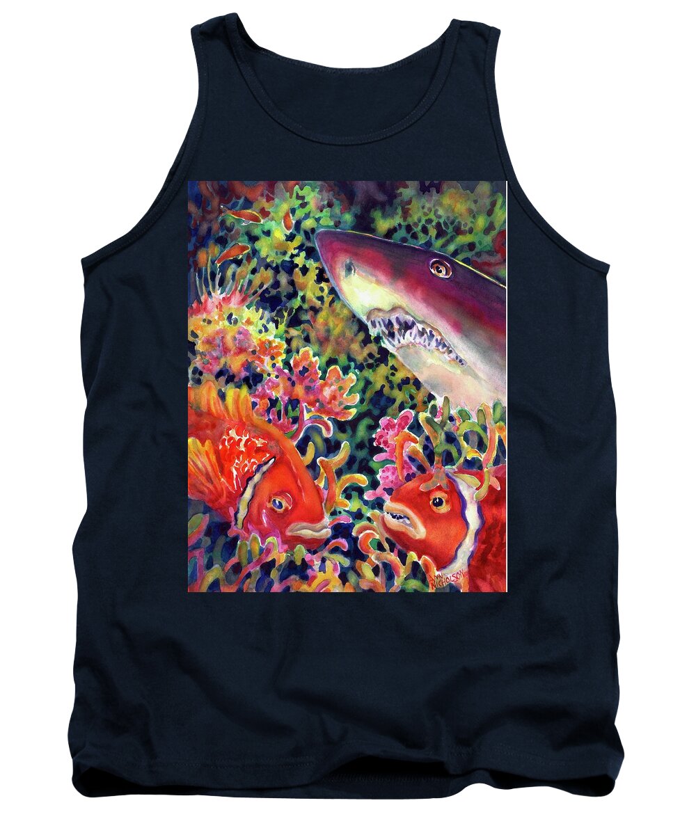 Watercolor Tank Top featuring the painting Uninvited Guest by Ann Nicholson