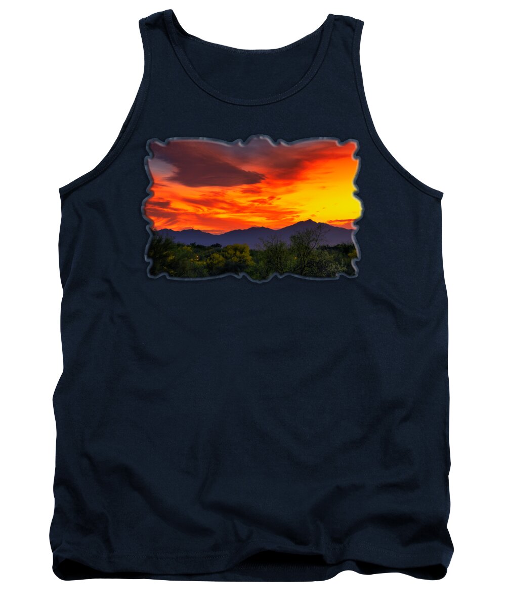 Sunset Tank Top featuring the photograph Valley Sunset H32 by Mark Myhaver