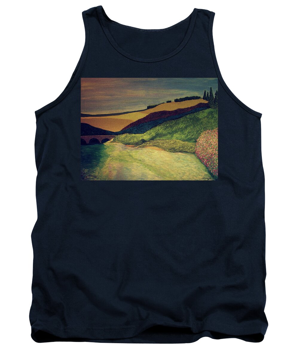 France Tank Top featuring the painting Vetheuil at Dawn by Bill OConnor
