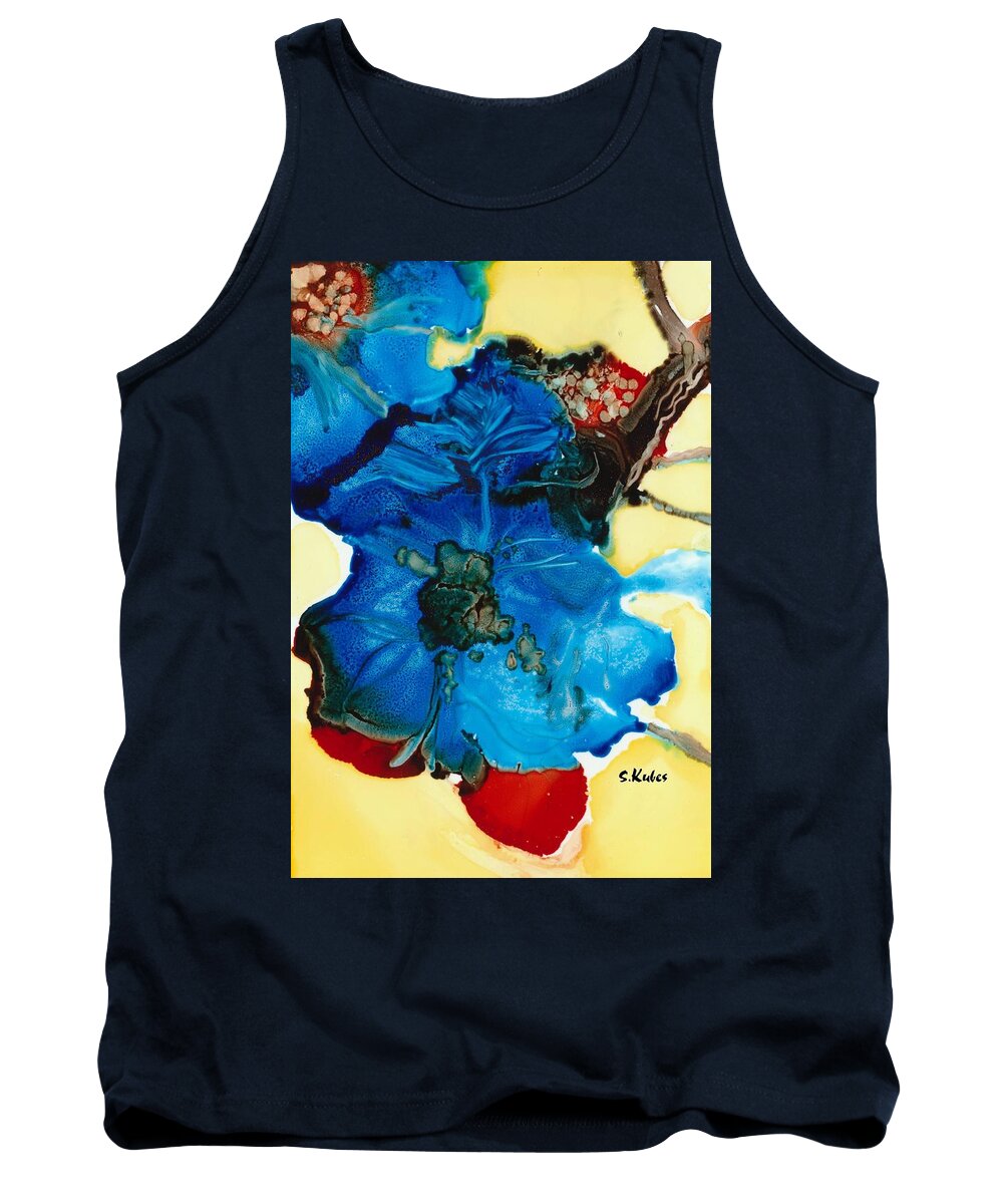 Tree Tank Top featuring the painting Vibrance by Susan Kubes