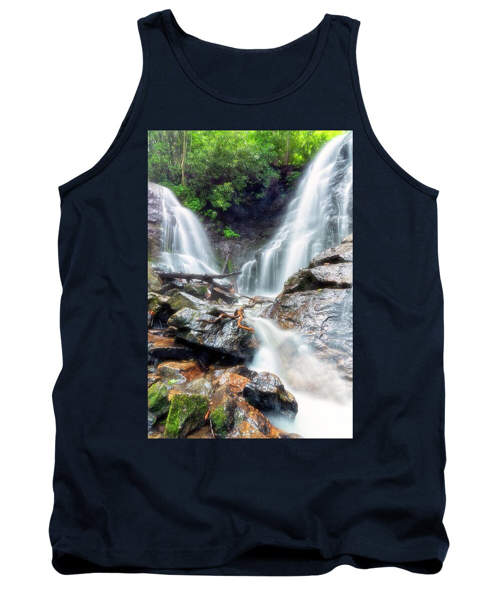 Waterfalls Tank Top featuring the photograph Waterfall Silence by Russell Pugh