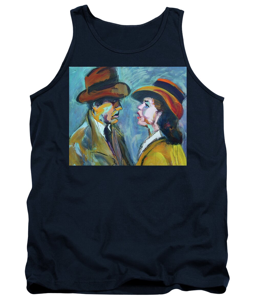 Portraits Tank Top featuring the painting We'll Always Have Paris by Les Leffingwell