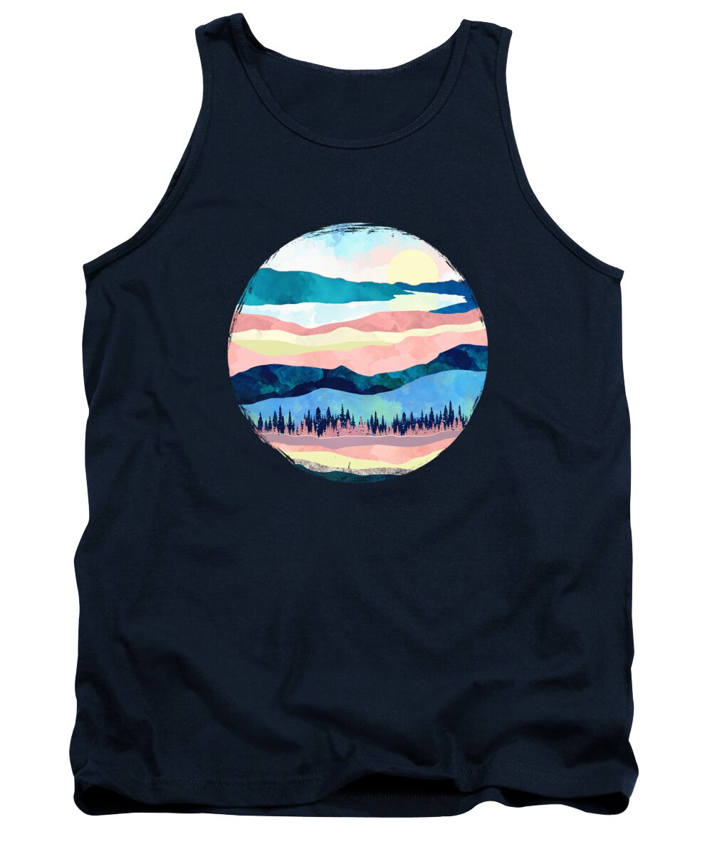 Winter Tank Top featuring the digital art Winter Sunset by Spacefrog Designs