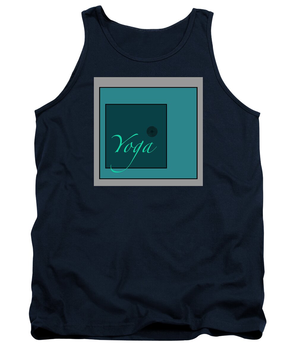 yoga Blue Tank Top featuring the digital art Yoga In Blue by Kandy Hurley