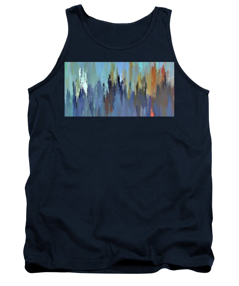 Cityscape Tank Top featuring the digital art City in the Sky by David Manlove