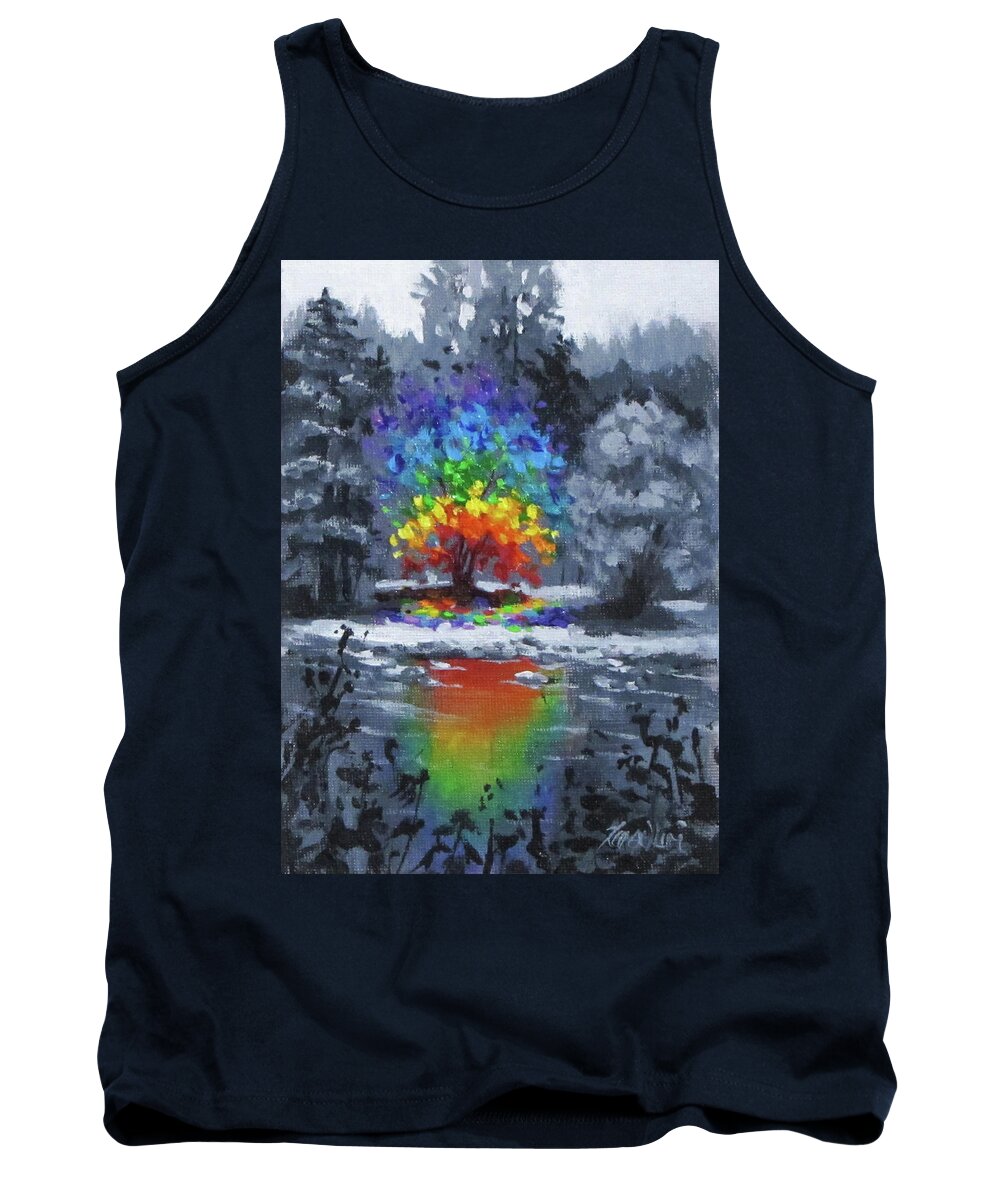 Rainbow Tank Top featuring the painting Be You by Karen Ilari