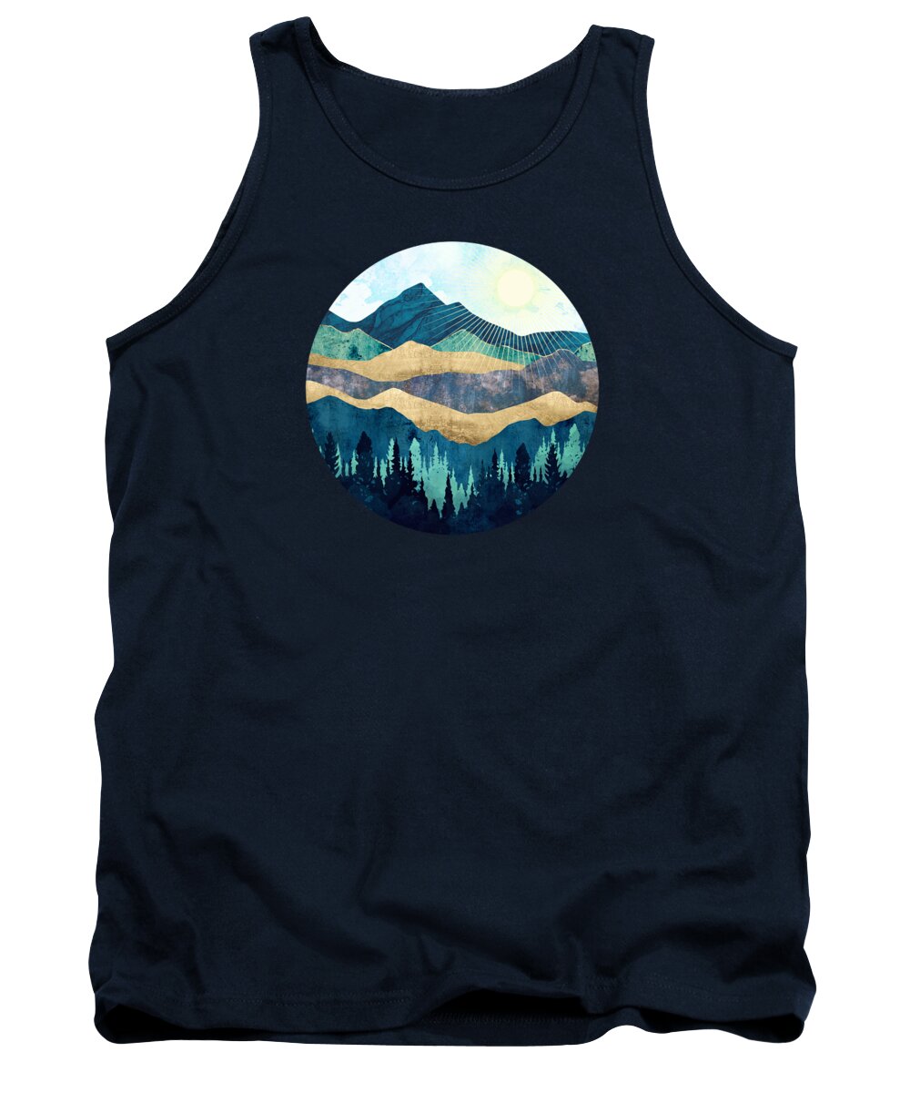Forest Tank Top featuring the digital art Blue Forest by Spacefrog Designs