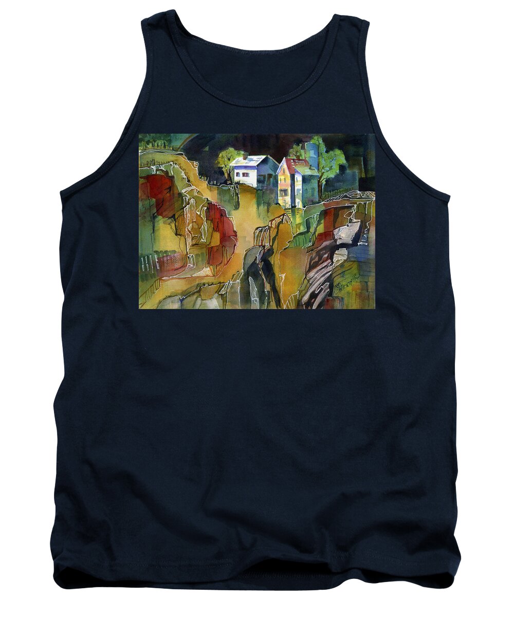 Mountain Cabin Tank Top featuring the painting Cabin Life by Joan Chlarson
