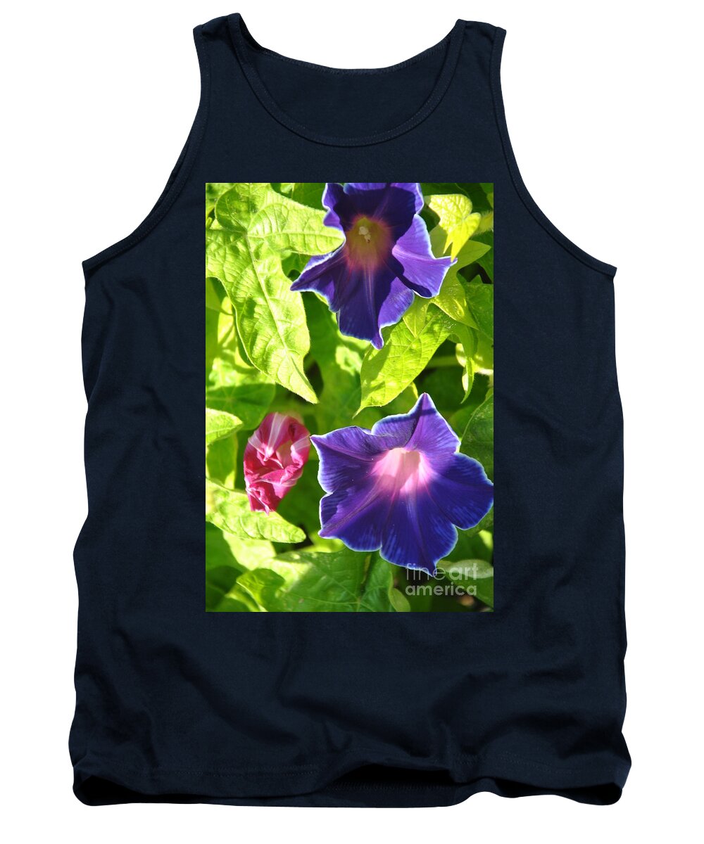 Botanical Tank Top featuring the photograph Clematis in Sun by Lori Moon
