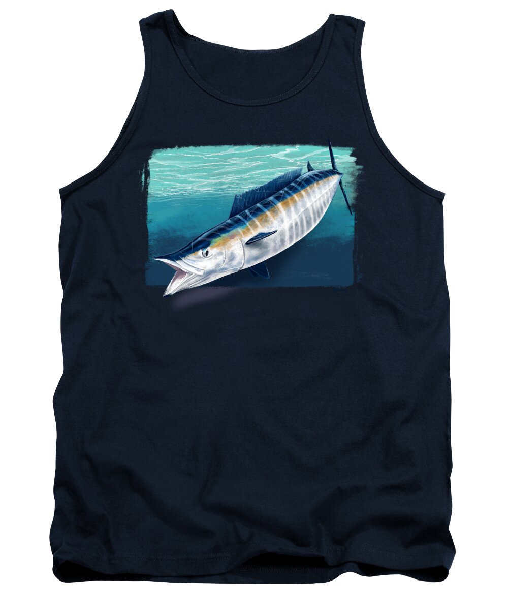 Wahoo Tank Top featuring the digital art Close Call by Kevin Putman