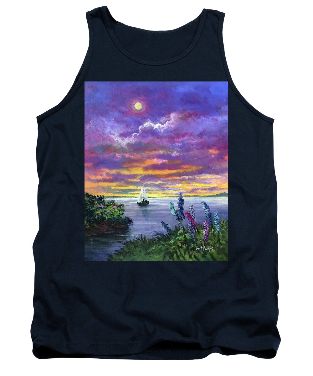 Delphinium Tank Top featuring the painting Delphinium Dreams by Rand Burns