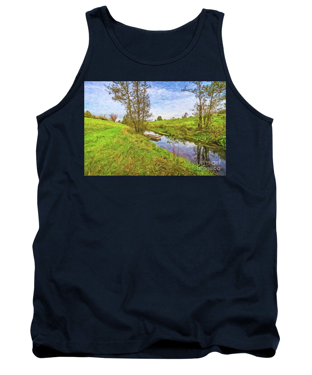 Photography Tank Top featuring the photograph Fall arrives at the Danube River by Bernd Laeschke