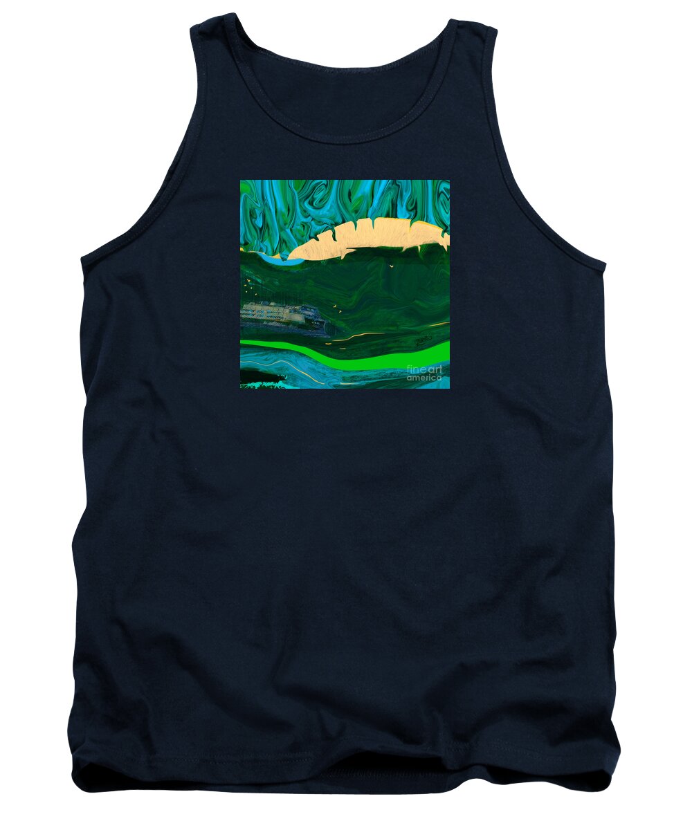 Square Tank Top featuring the mixed media A Wild Ride by Zsanan Studio