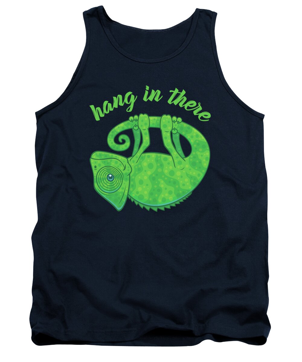 Chameleon Tank Top featuring the digital art Hang In There Magical Chameleon by John Schwegel
