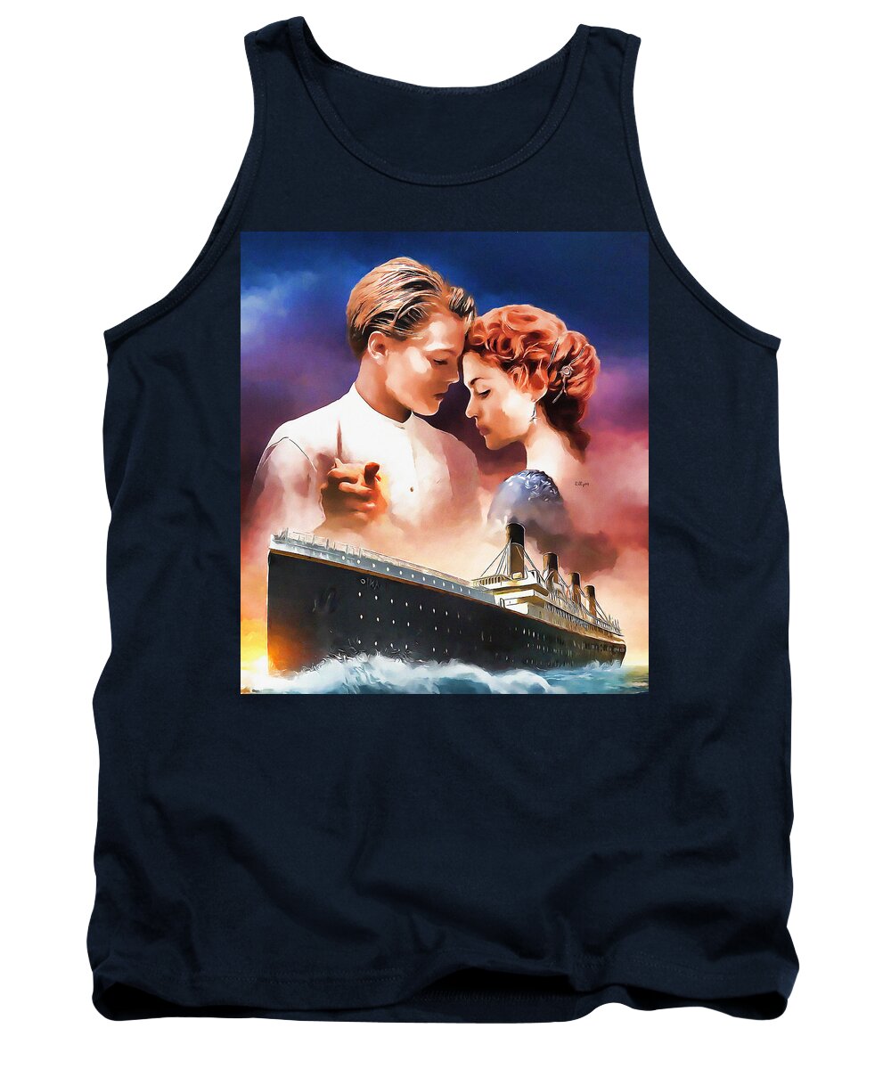 Paint Tank Top featuring the painting Jack and Rose - Titanic by Nenad Vasic