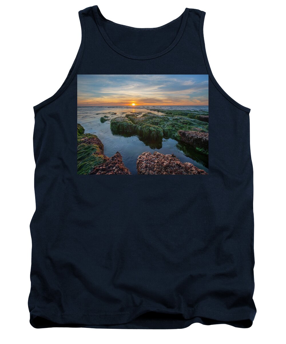 00565347 Tank Top featuring the photograph Low Tide Sunset Over Intertidal Zone, La Jolla Cove, San Diego, California by Tim Fitzharris