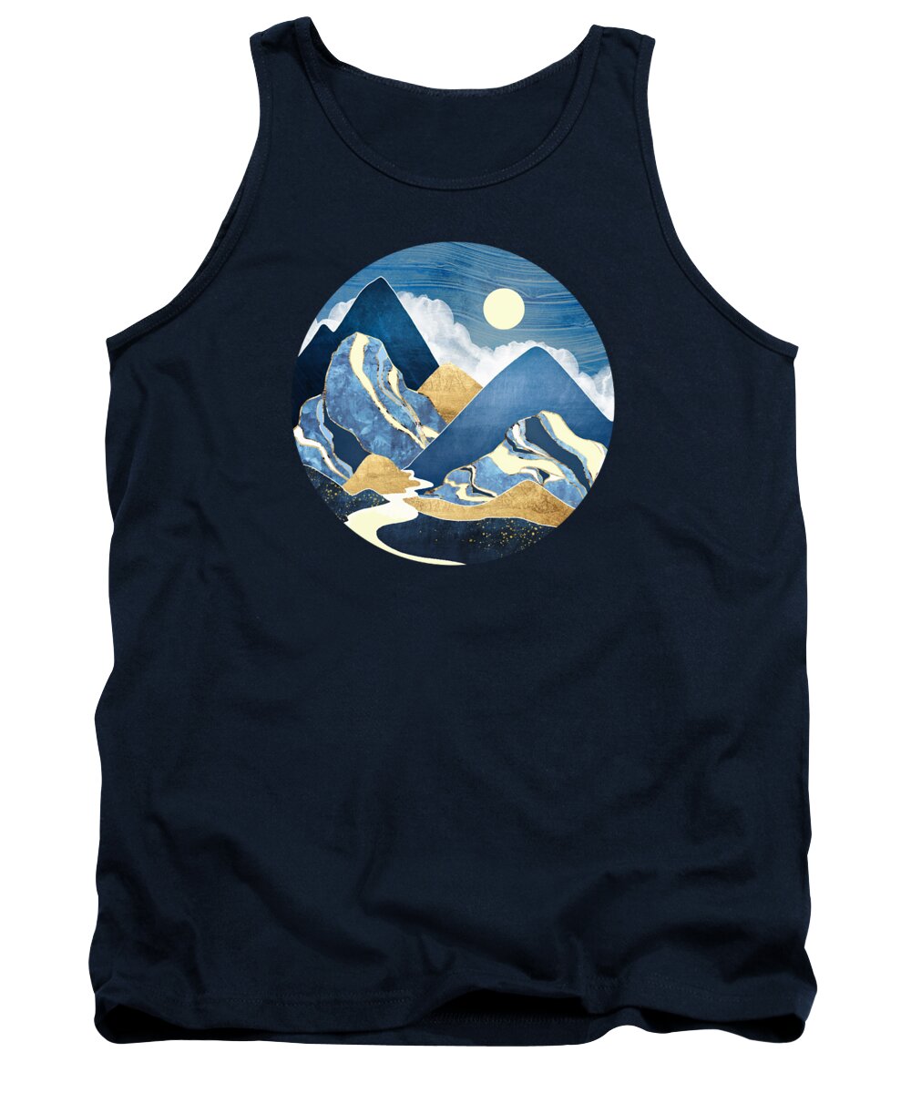 River Tank Top featuring the digital art Moon River by Spacefrog Designs