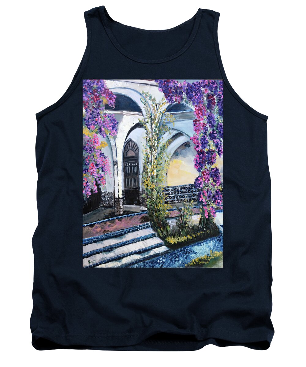 Paris Tank Top featuring the painting Paris Wisteria by Roxy Rich