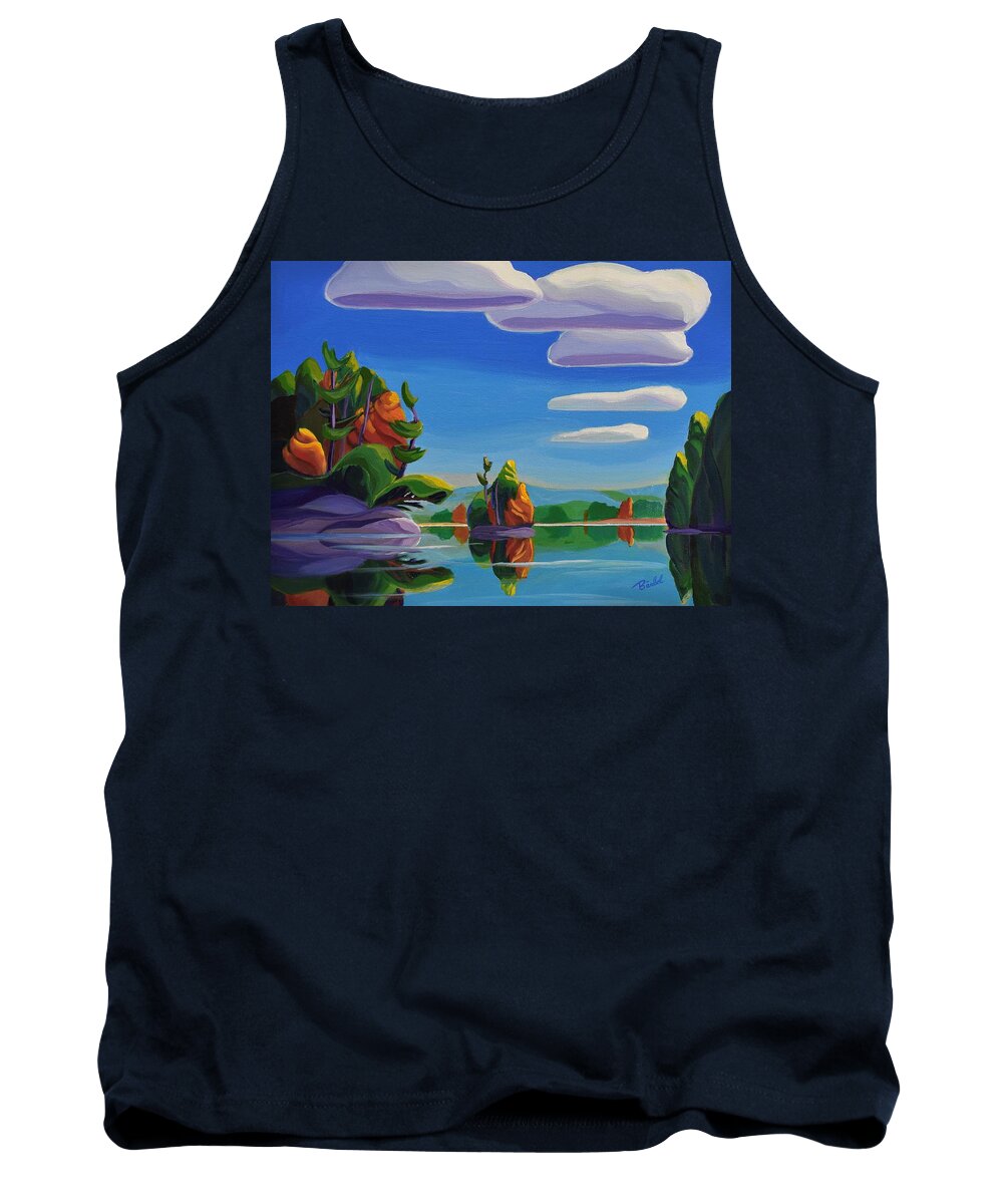 Painting Landscape Abstract Parks Camping Holiday Summer Perfect Tank Top featuring the painting Perfect Day by Barbel Smith