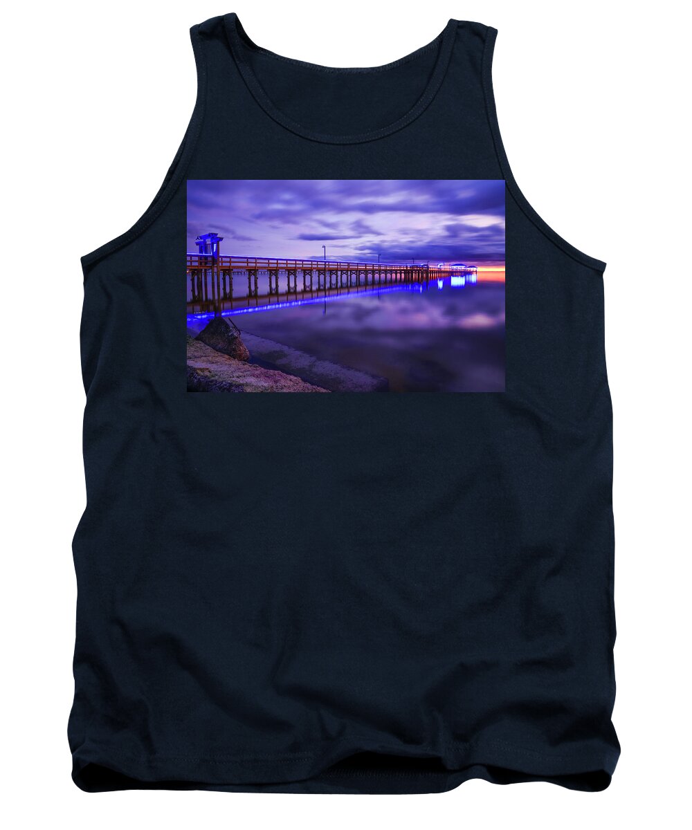 Pier Tank Top featuring the photograph Pier Blues I by Christopher Rice