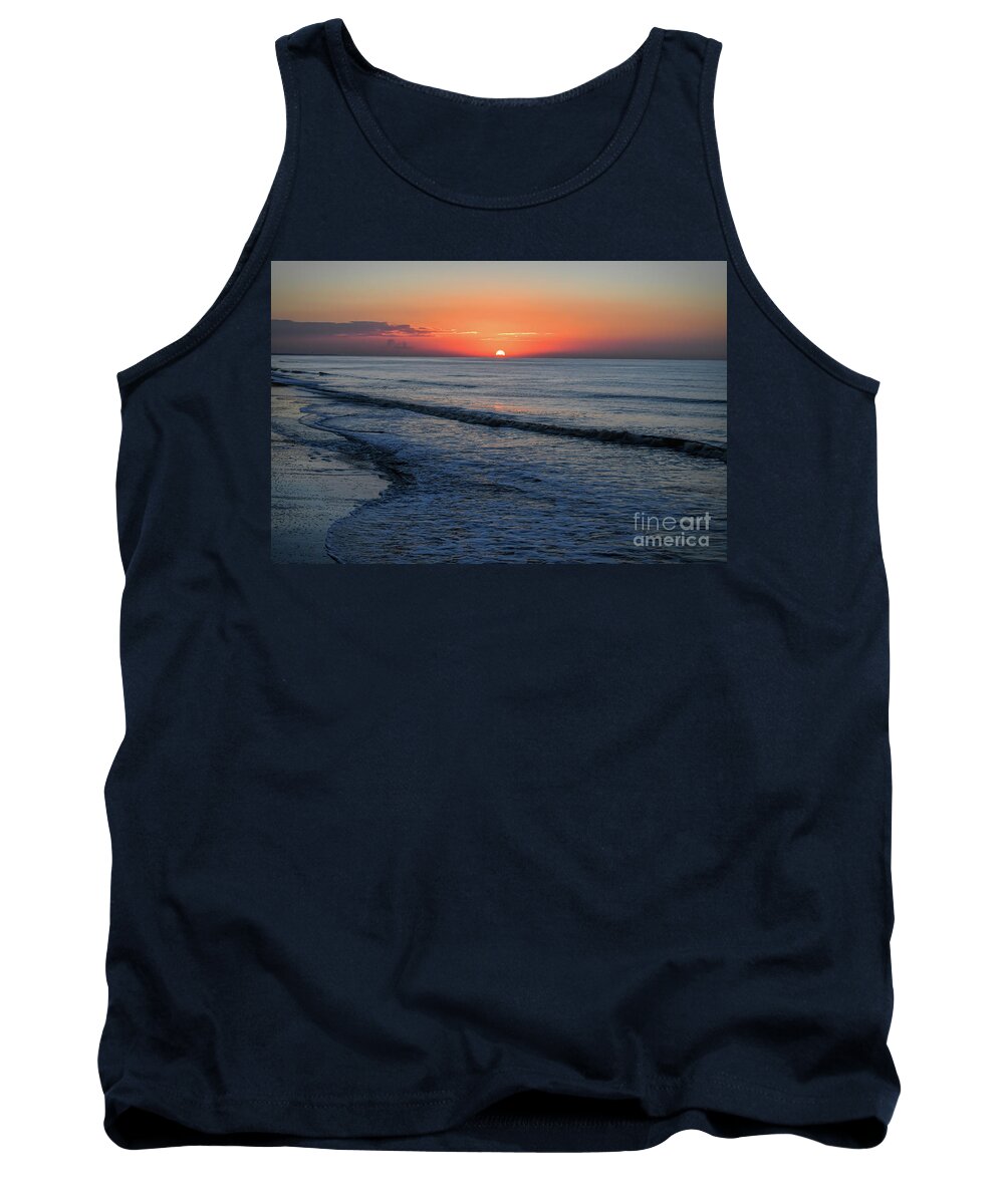 Sunrise Tank Top featuring the photograph Sunrise Over the Ocean - Ocean Isle Beach North Carolina by Kerri Farley