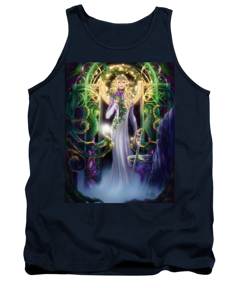 Mythology Tank Top featuring the mixed media The Return of Ithwenor by Curtiss Shaffer