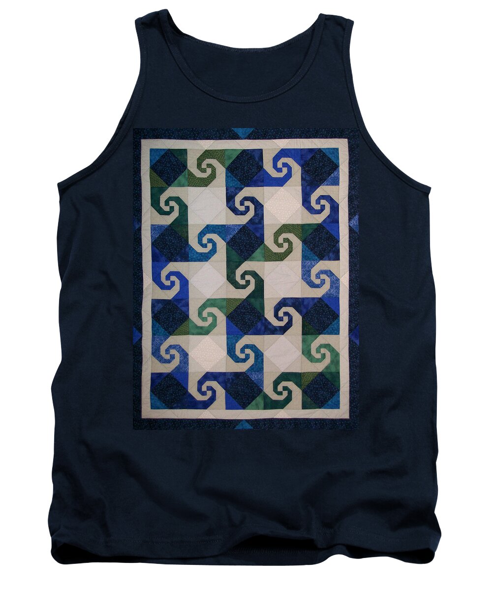 Quilt Tank Top featuring the tapestry - textile Virginia Reel by Pam Geisel