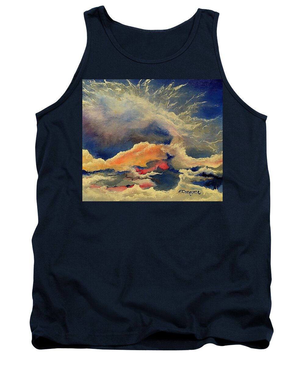 Solar Cloud Tank Top featuring the painting Wake. Up. Now. by Esperanza Creeger