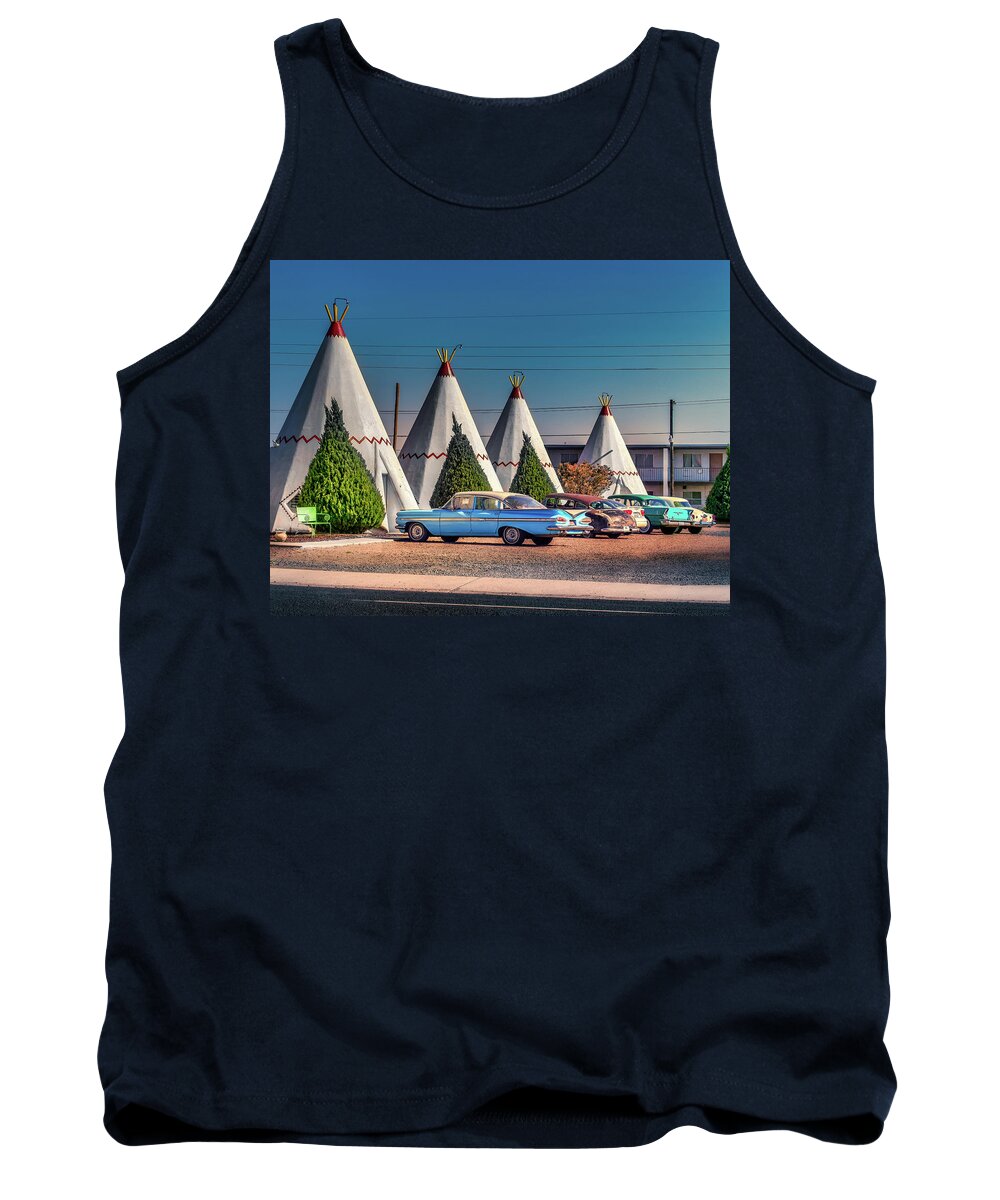 Holbrook Tank Top featuring the photograph Wigwam Motel Park by Micah Offman