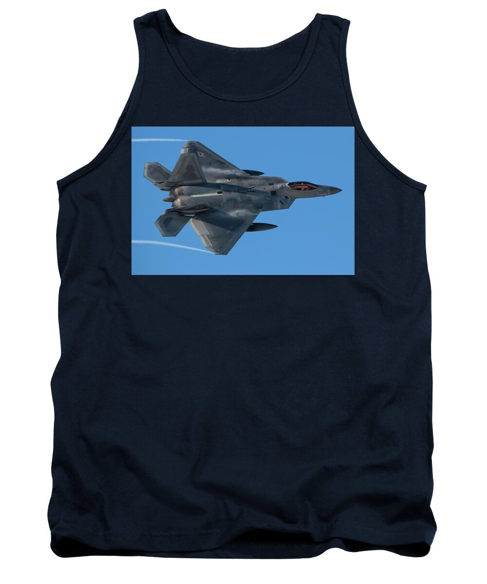 Military Tank Top featuring the photograph F-22 Raptor #1 by Alejandro Pena
