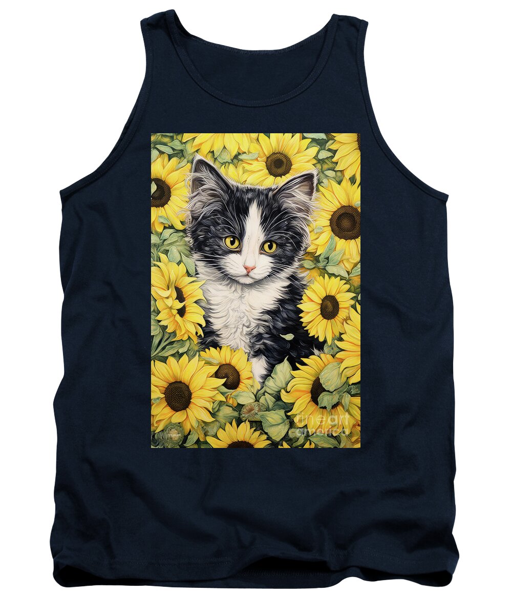 Cats Tank Top featuring the painting Sweet Amber Eyes by Tina LeCour