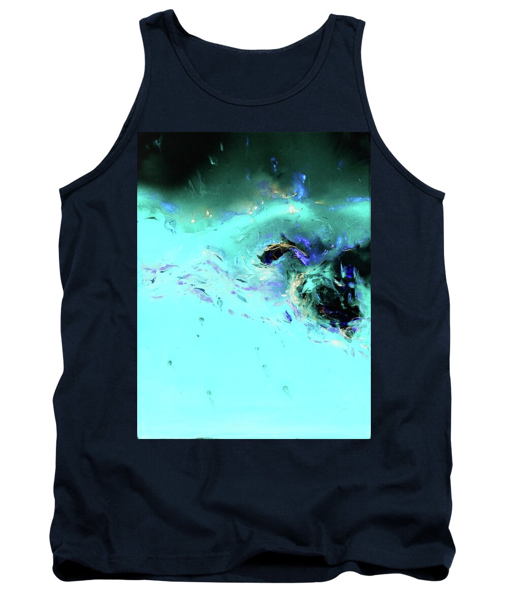 Tank Top featuring the painting 'Red wave or now I see it now I don't'-inversion-1 by Petra Rau