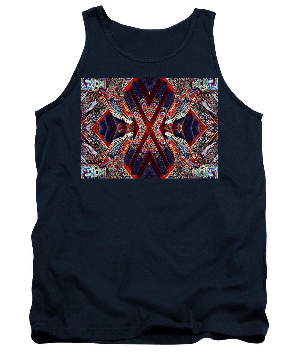 Abstract Tank Top featuring the digital art beautiful abstract art photographs - Red Eaves by Sharon Hudson