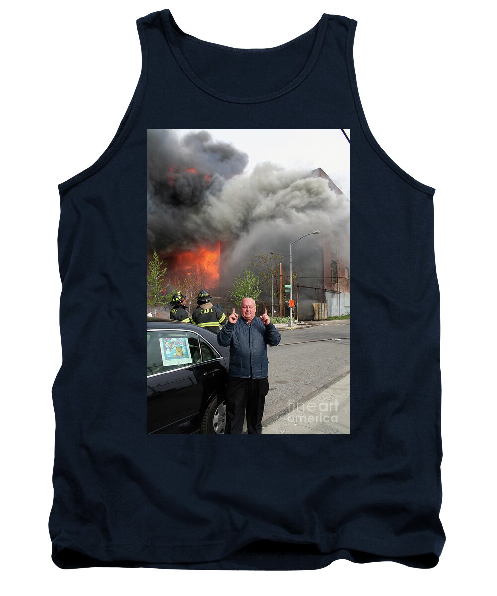 Fdny Tank Top featuring the photograph May 2nd 2006 Spectacular Greenpoint Terminal 10 Alarm Fire in Brooklyn, NY #20 by Steven Spak