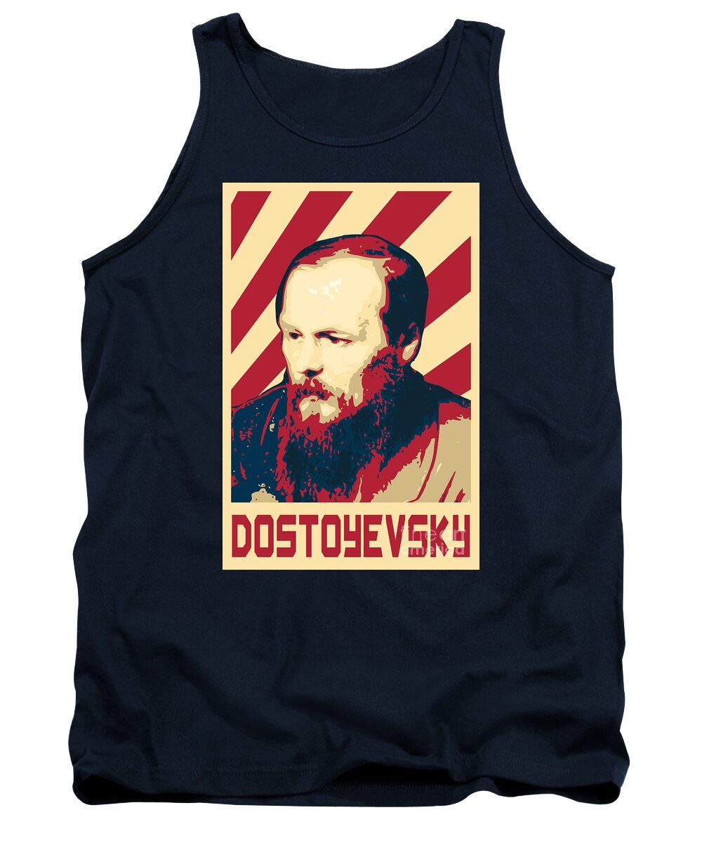Fyodor Tank Top featuring the digital art Fyodor Dostoyevsky by Filip Schpindel