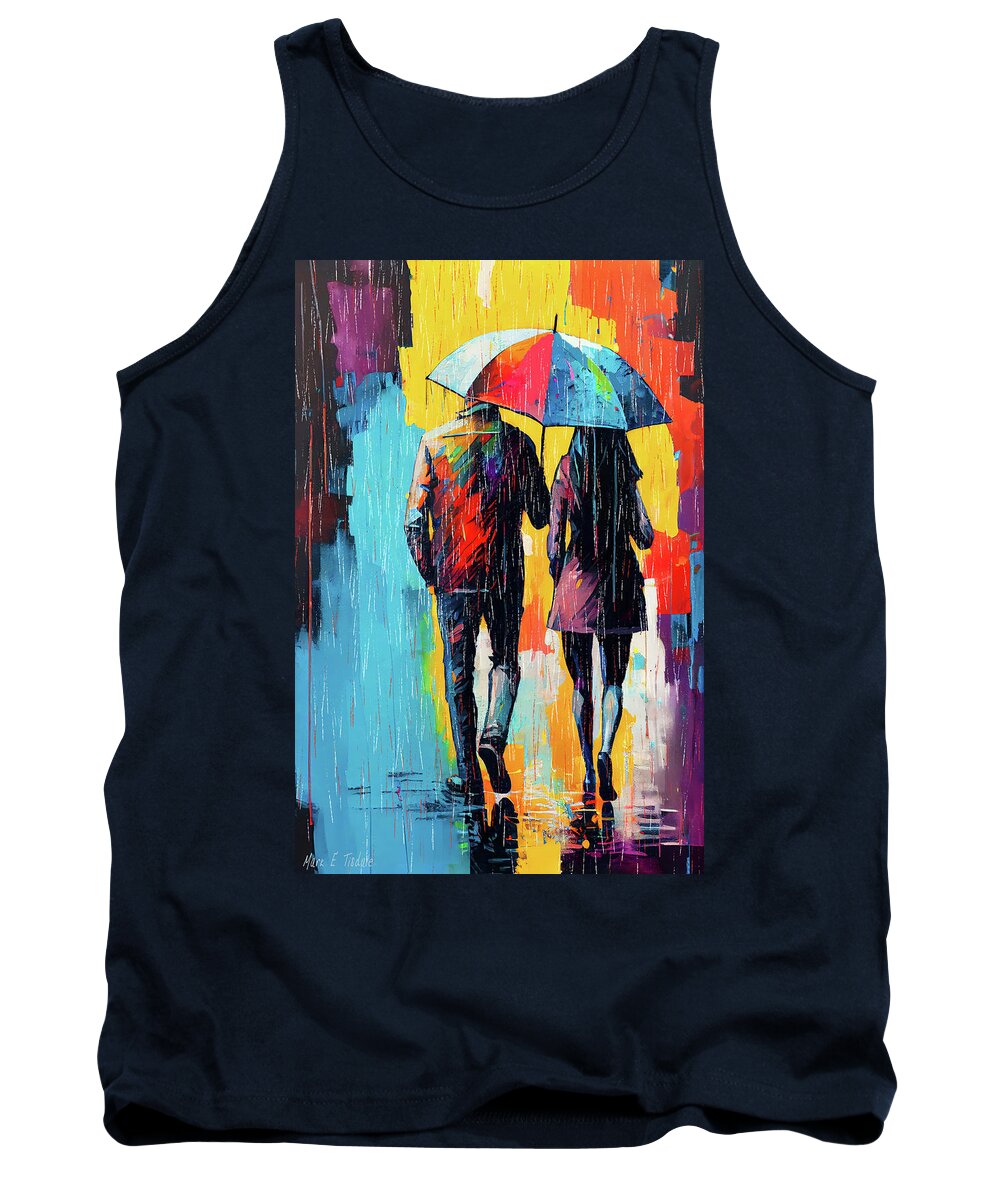 Abstract Tank Top featuring the digital art Always Sunny When We're Together by Mark Tisdale