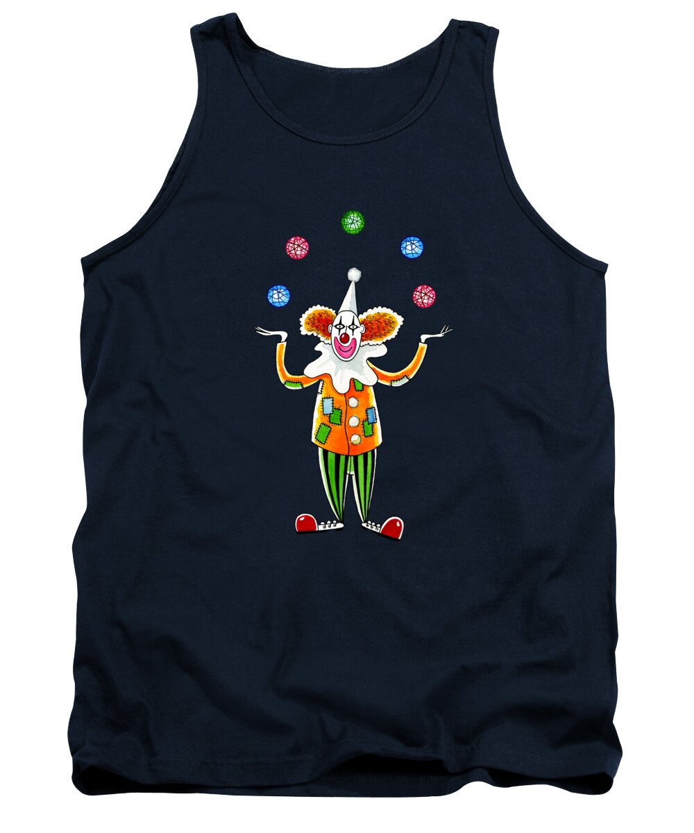 Clown Tank Top featuring the mixed media Clown by Andrew Hitchen