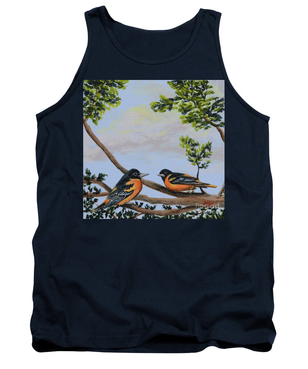 Baltimore Tank Top featuring the painting Baltimore Orioles by Aicy Karbstein