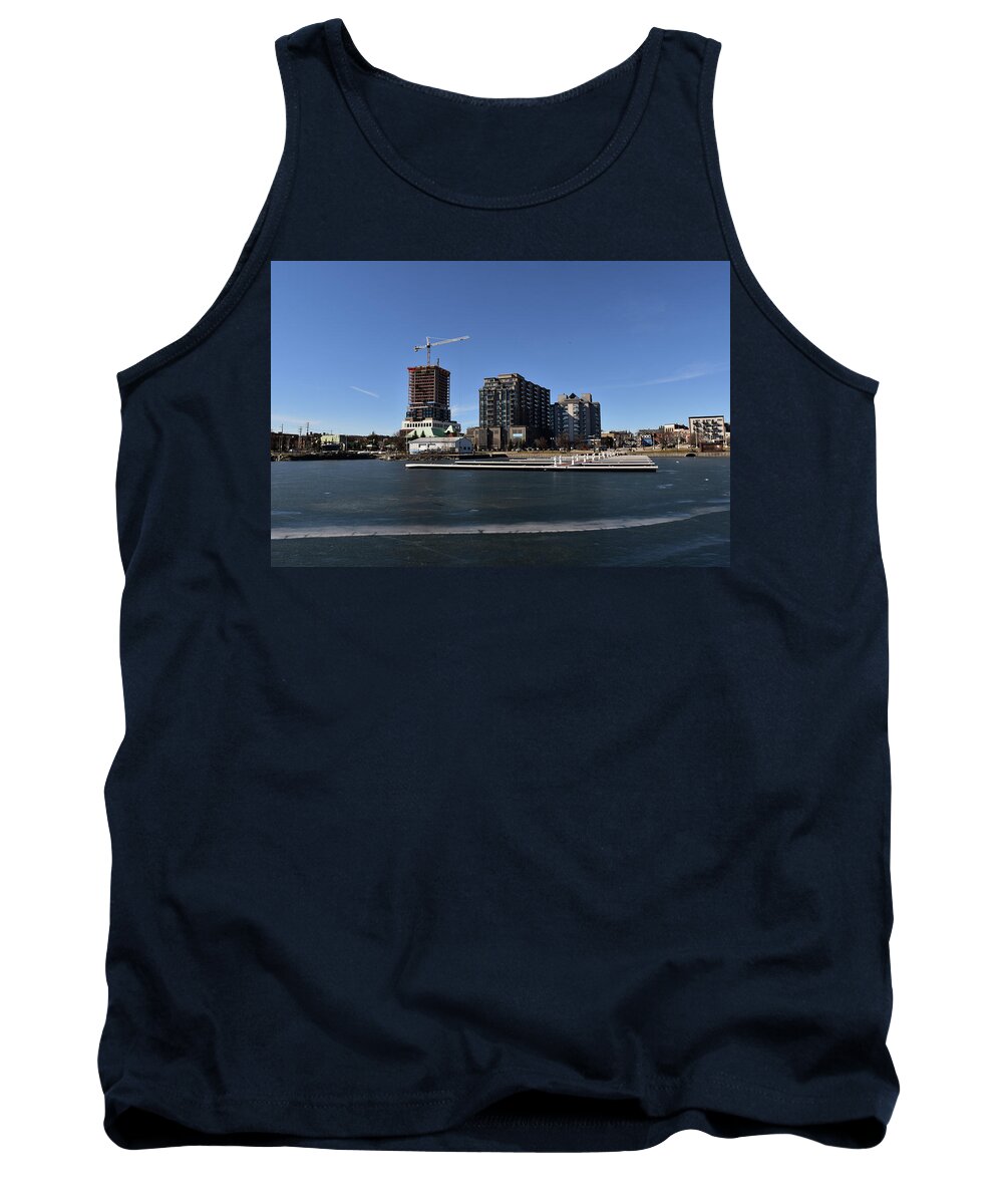 Urban Development Tank Top featuring the photograph Barrie Public Marina March 7-2024 by Lyle Crump