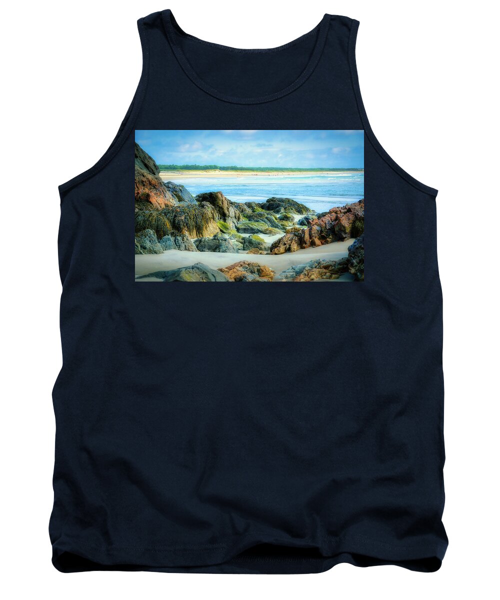 New England Tank Top featuring the photograph Beautiful Rocks of Marginal Way by Penny Polakoff